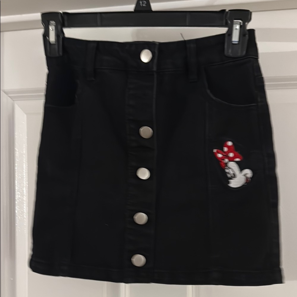 Disney Black Minnie Denim Pencil Skirt